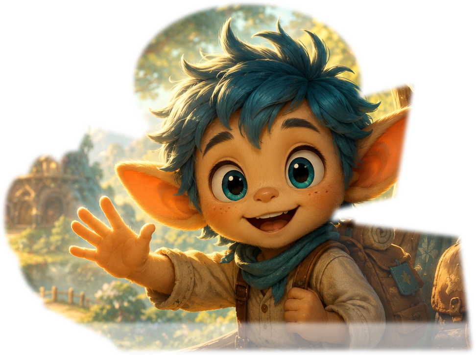 Sammy, Propraat’s friendly learning companion, waving from the Adventure Grove